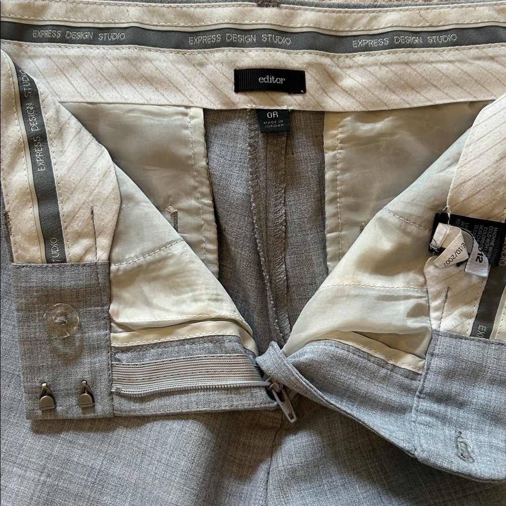 Express Light Gray Editor Pant - Picture 3 of 4